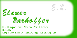 elemer marhoffer business card