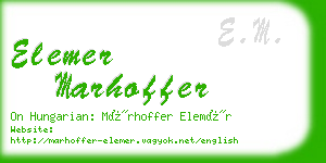 elemer marhoffer business card